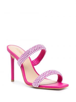 Leder sandale mit kristallen Schutz pink