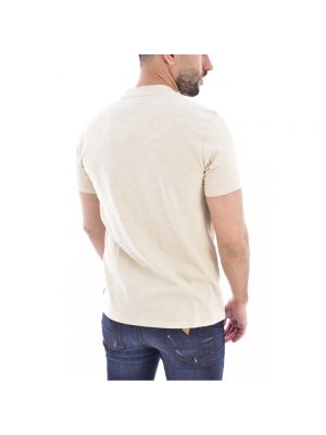 Camiseta de algodón con bolsillos Guess beige