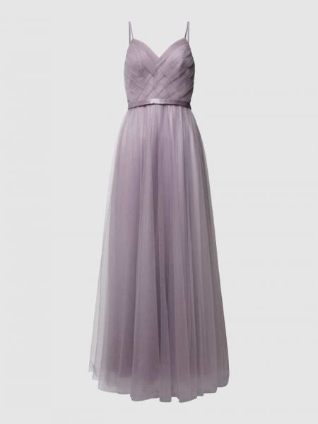 Fioletowa sukienka wieczorowa z głębokim dekoltem Laona