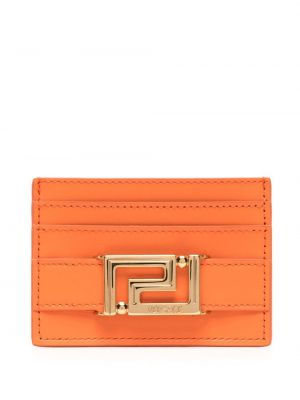 Bőr pénztárca Versace narancsszínű