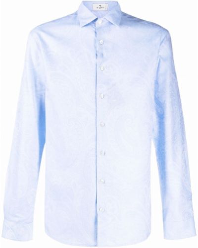 Camisa de cachemir con estampado con estampado de cachemira Etro azul