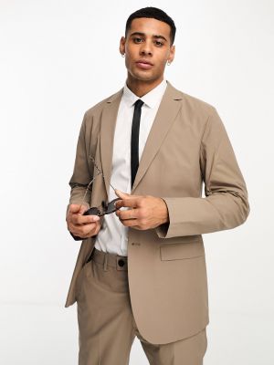 Приталенный пиджак Selected коричневый
