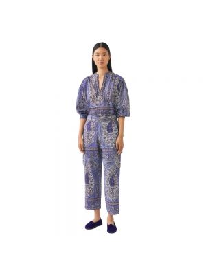 Spodnie z nadrukiem Antik Batik niebieskie