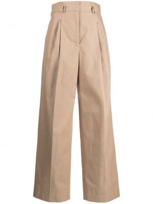 Bavlněné kalhoty relaxed fit Mame Kurogouchi hnědé