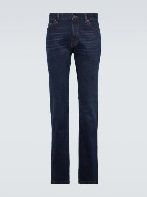 Slim fit skinny džíny s nízkým pasem Zegna modré