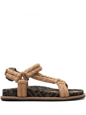 Sandale cu imagine Fendi maro