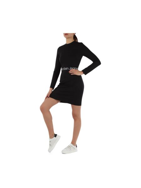 Sukienka mini z wiskozy Calvin Klein Jeans czarna