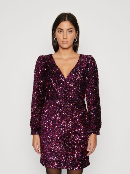 Коктейльное платье с v-образным вырезом Vero Moda фиолетовое