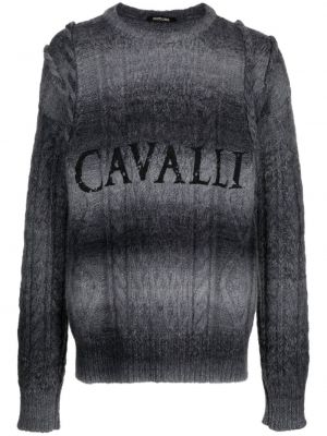 Пуловер с принт Roberto Cavalli сиво