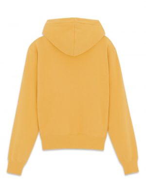 Raštuotas medvilninis džemperis su gobtuvu Saint Laurent geltona