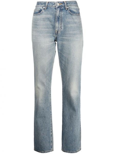 Høy midje straight jeans John Elliott blå