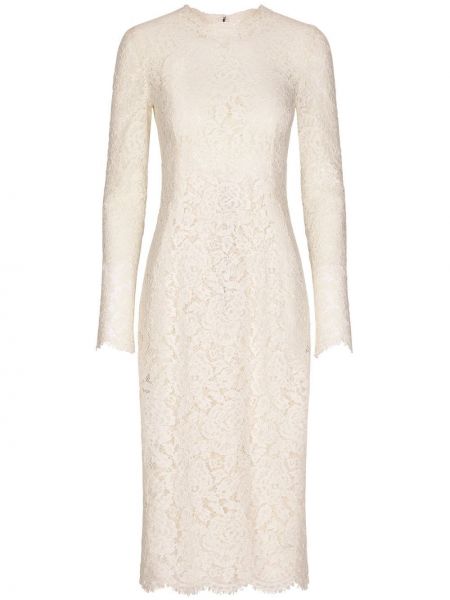 Μίντι φόρεμα με δαντέλα Dolce & Gabbana λευκό