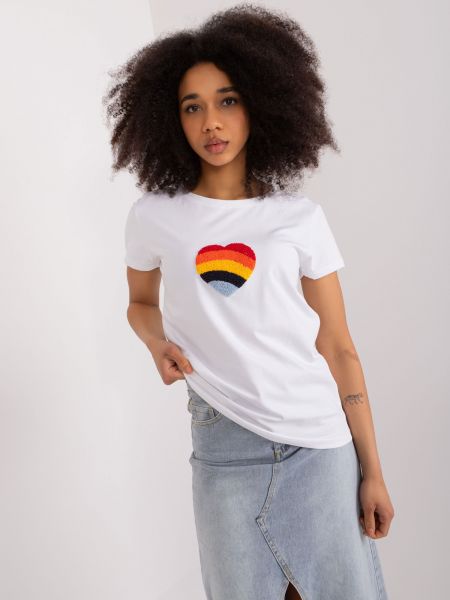 T-krekls ar izšuvumiem Fashionhunters balts