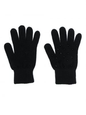 Černé pletené vlněné rukavice Ermanno Firenze