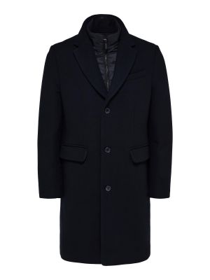 Vilnonis žieminis paltas Selected Homme juoda