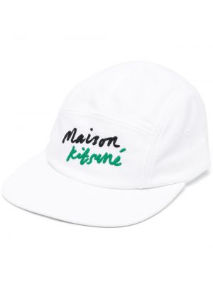 Haftowana czapka z daszkiem Maison Kitsune biała