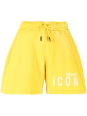 Pantaloni scurți cu imagine Dsquared2 galben