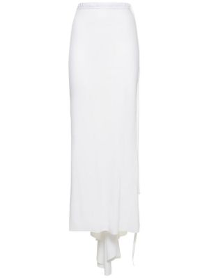 Falda larga de algodón de tela jersey Ann Demeulemeester blanco
