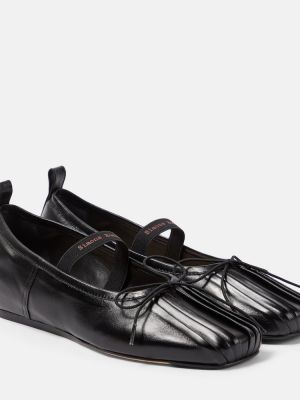 Bőr balerina cipők Simone Rocha fekete