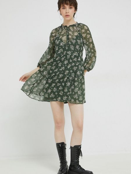 Mini šaty Abercrombie & Fitch zelené