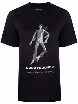 Тениска с принт Rabanne черно