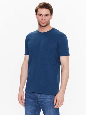 Slim fit póló Sisley kék