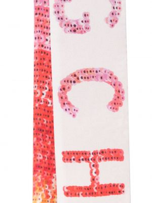 Echarpe en soie à imprimé Longchamp rose