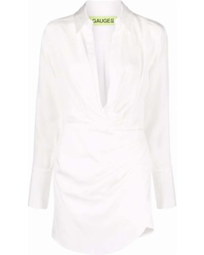 Robe de soirée avec manches longues Gauge81 blanc