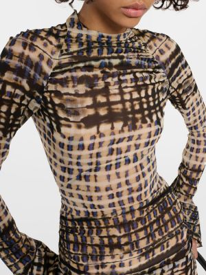 Jedwabna sukienka midi z nadrukiem w wężowy wzór Knwls