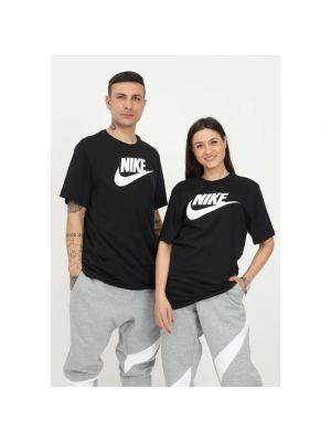 Top de algodón oversized Nike negro