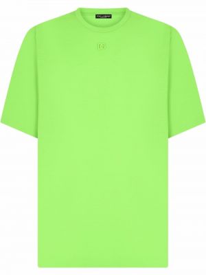 Тениска бродирана Dolce & Gabbana зелено