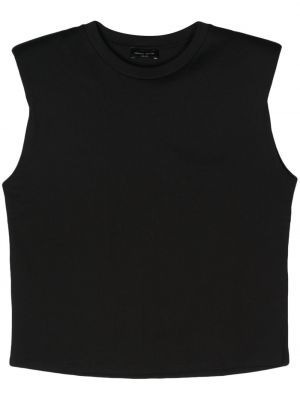 T-shirt en coton à épaulettes Roberto Collina noir