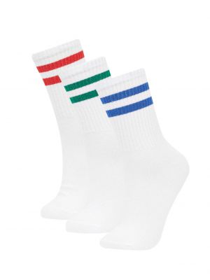 Bavlnené priliehavé ponožky Defacto biela