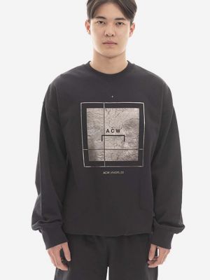 Хлопковый свитер с принтом A-cold-wall* черный