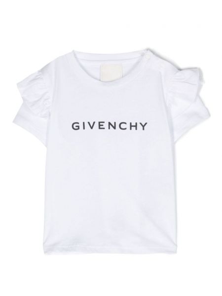 Printti puuvilla t-paita tytöille Givenchy Kids valkoinen