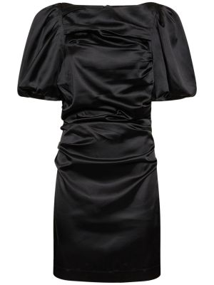 Satenska mini obleka z puhastimi rokavi Designers Remix črna