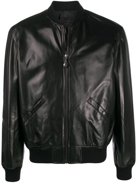 Vlněná bomber bunda na zip Prada - černá