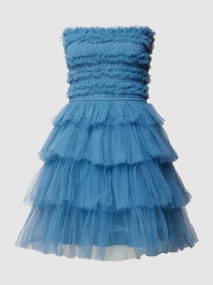 Sukienka koktajlowa Lace & Beads błękitna
