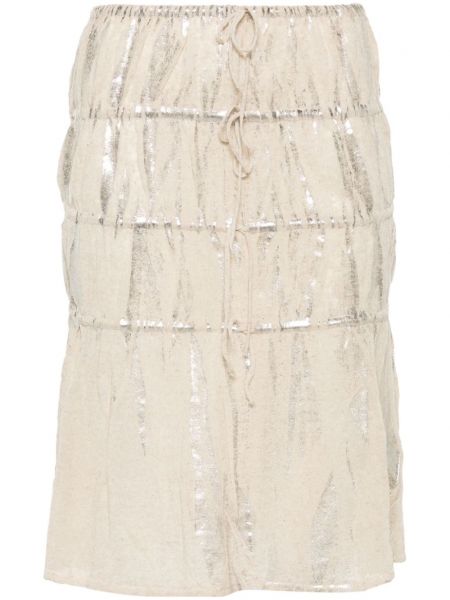 Μάλλινη φούστα Paloma Wool μπεζ