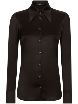 Μεταξωτό πουκάμισο Dolce & Gabbana μαύρο