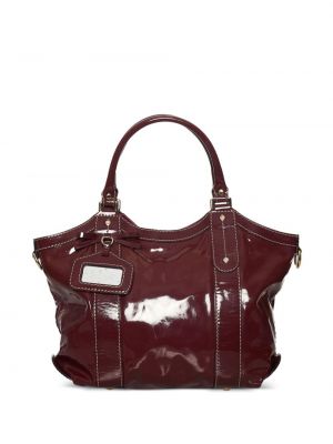 Lakovaná kožená nákupná taška Gucci Pre-owned červená