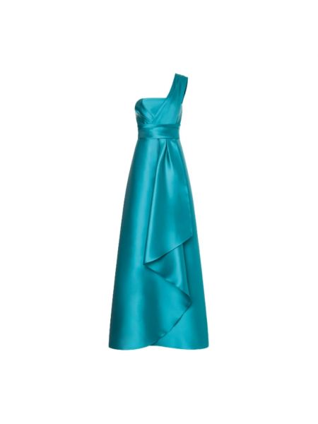 Sukienka z falbankami Alberta Ferretti niebieska