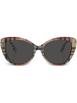 Okulary przeciwsłoneczne w kratkę Burberry Eyewear beżowe