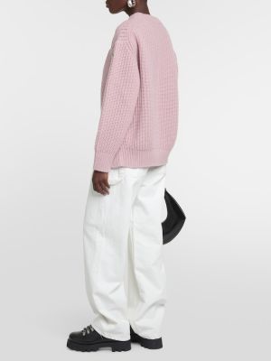Jersey de lana de tela jersey Moncler rosa