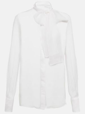 Копринена блуза от шифон Valentino бяло