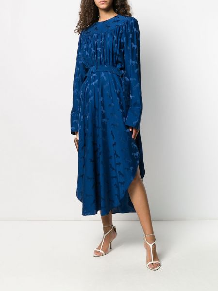 Vestido midi de tejido jacquard Stella Mccartney azul