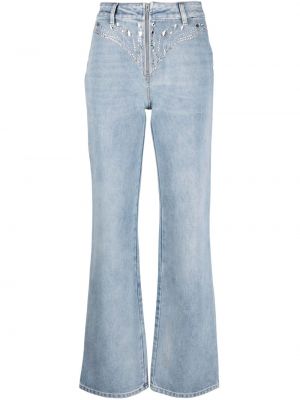 Straight leg jeans con cristalli Seen Users blu