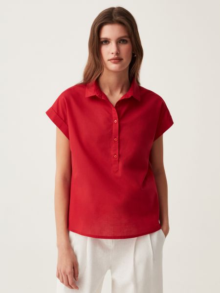 Бавовняна блуза Ovs червона