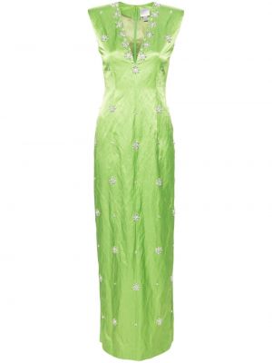 Krištáľové večerné šaty Huishan Zhang zelená