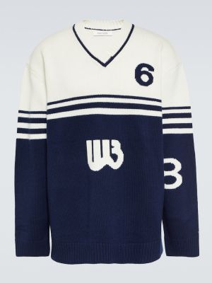 Вълнен пуловер Wales Bonner бяло